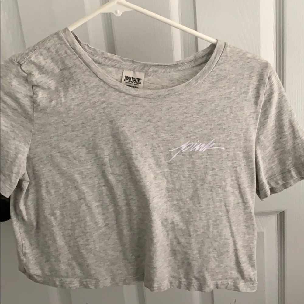 VS Pink Grey Crop Top